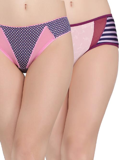 set of 2 multi colored cotton blend panties - 14158120 - Very Small Image - 1