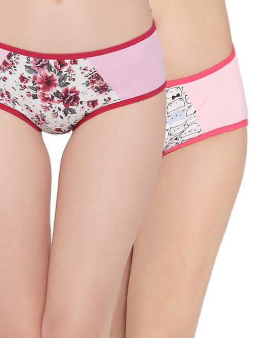 set of 2 multi colored cotton blend panties - 14158132 - Very Small Image - 1