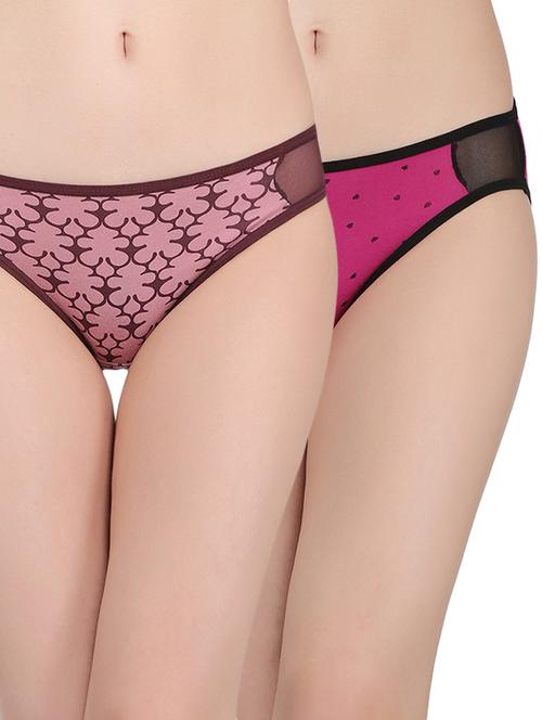 set of 2 multi colored cotton blend panties - 14158136 - Very Small Image - 1