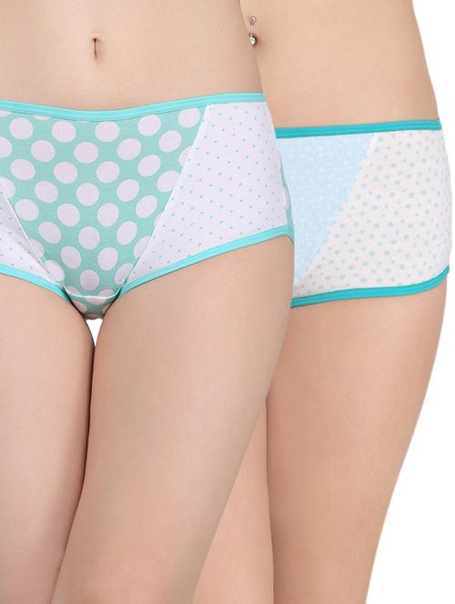 set of 2 multi colored cotton blend panties - 14158138 - Very Small Image - 1