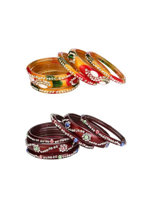 multi colored glass bangle combo - 14159080 - Very Small Image - 1