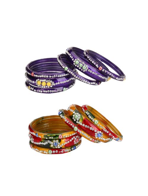 multi colored glass bangle combo - 14159090 - Very Small Image - 1