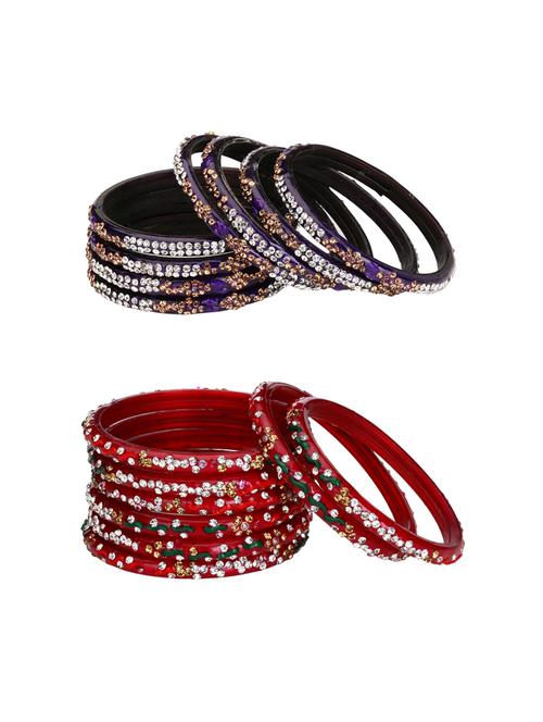 multi colored glass bangle combo - 14159130 - Very Small Image - 1