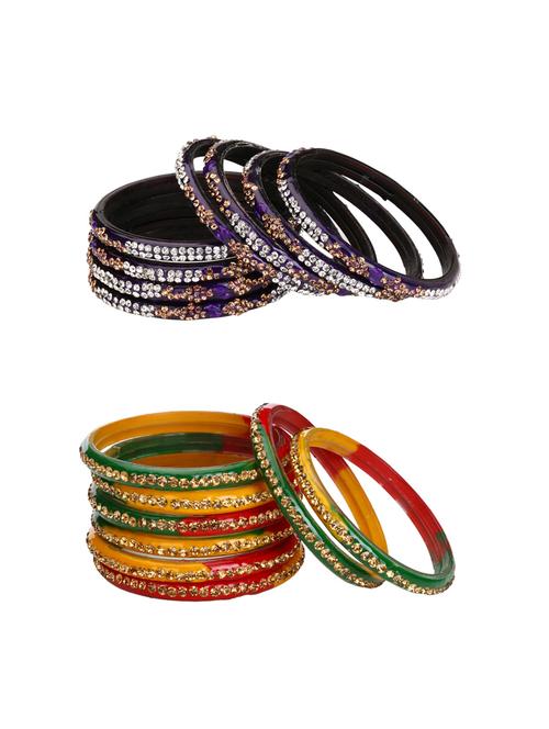 multi colored glass bangle combo - 14159135 - Very Small Image - 1