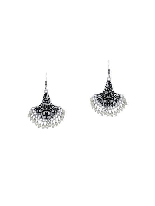 silver metal drop earrings - 14161650 - Very Small Image - 1
