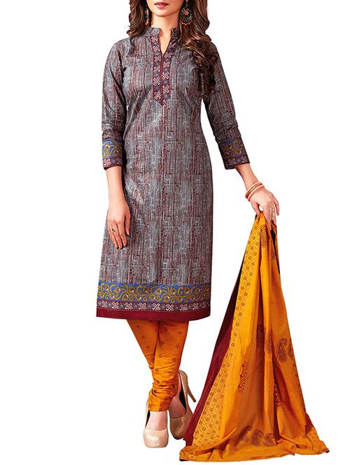 multi colored churidaar suits dress material - 14162283 - Very Small Image - 1