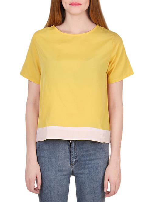 solid yellow casual top - 14162985 - Very Small Image - 1