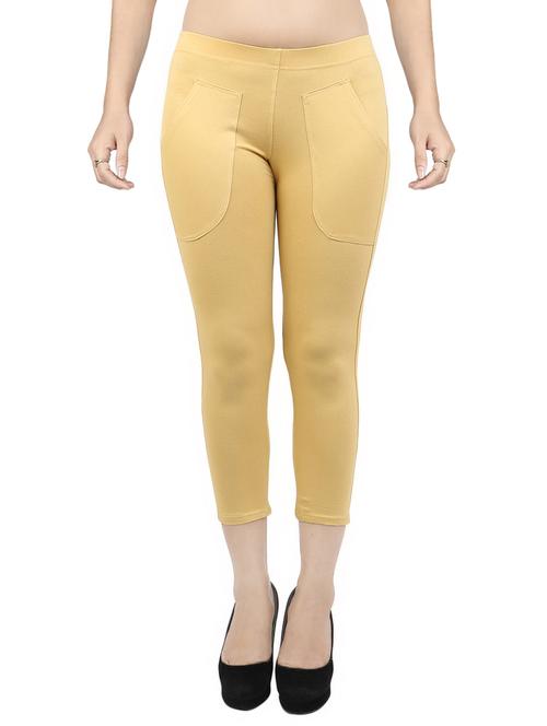 yellow cotton blend capri - 14166799 - Very Small Image - 1