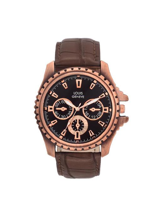 louis geneve stylish analogue brown dial mens and boys watch - 14167013 - Very Small Image - 1