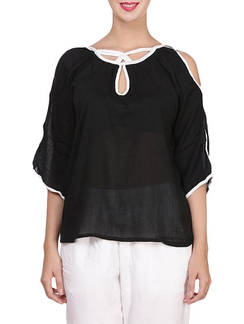 solid black crepe top - 14167071 - Very Small Image - 1