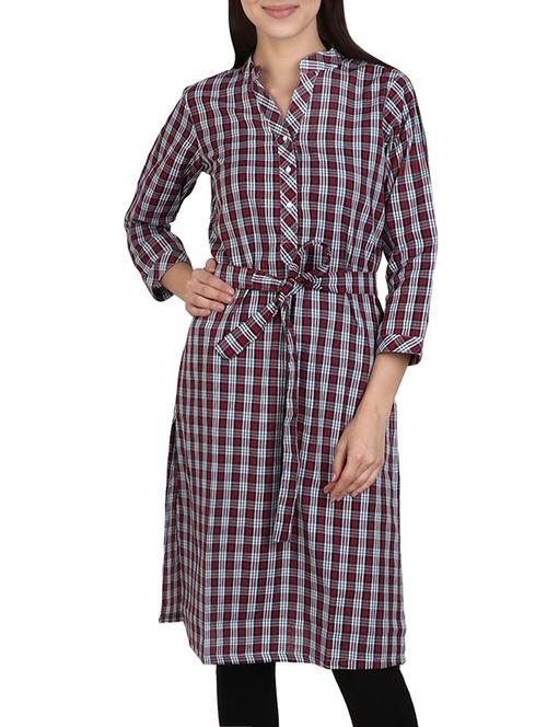 multi colored cotton straight kurta - 14167868 - Very Small Image - 1