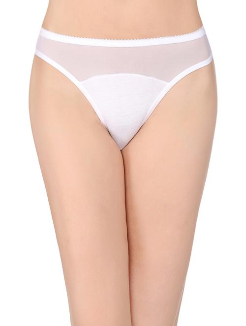 white cotton blend thong panty - 14168402 - Very Small Image - 1