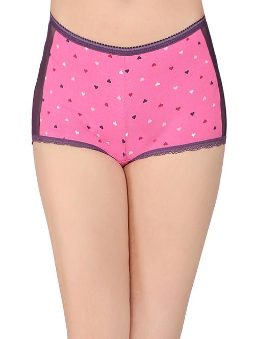 pink cotton blend boy shorts - 14168408 - Very Small Image - 1
