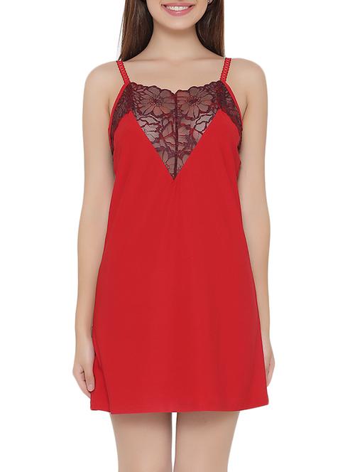 red lace babydoll - 14168444 - Very Small Image - 1