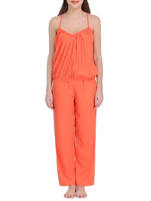 orange crepe pyjama nightwear set - 14168447 - Very Small Image - 1