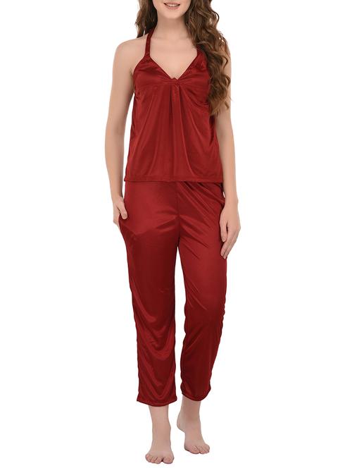 halter neck top with pajama set - 14168522 - Very Small Image - 1