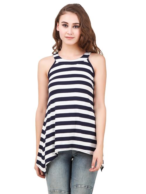 navy blue viscose casual top - 14169779 - Very Small Image - 1