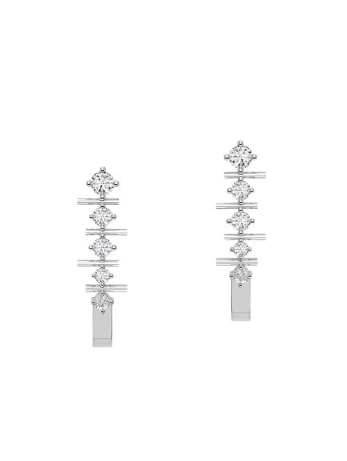 white silver drop earrings - 14169985 - Very Small Image - 1