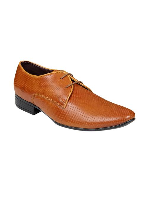 tan leatherette lace-up derby - 14170016 - Very Small Image - 1