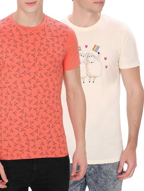 multi colored set of 2 cotton t-shirt - 14172556 - Very Small Image - 1