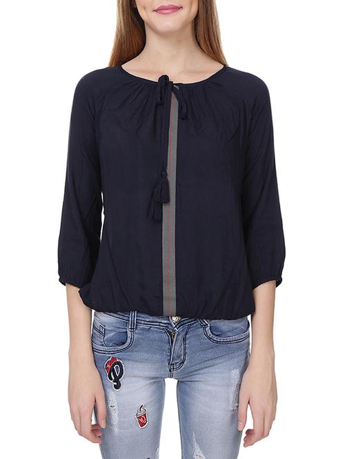 blue georgette top - 14174791 - Very Small Image - 1