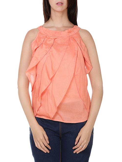orange rayon regular top - 14174798 - Very Small Image - 1