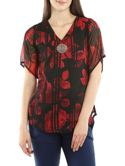 black printed casual top - 14175295 - Very Small Image - 1