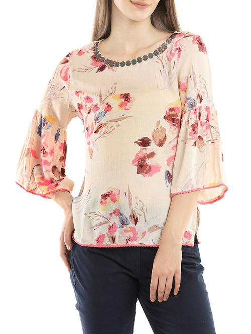 light pink printed viscose top - 14175303 - Very Small Image - 1