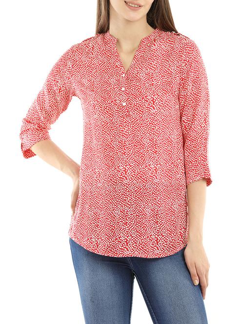 red printed viscose top - 14175309 - Very Small Image - 1