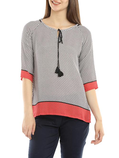 navy blue printed top - 14175311 - Very Small Image - 1