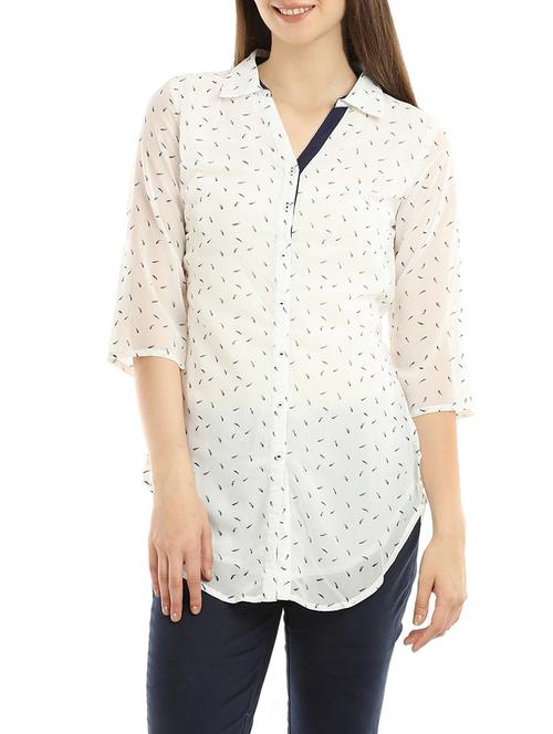 white printed casual top - 14175312 - Very Small Image - 1