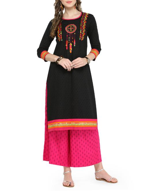 embroidered straight kurta - 14175878 - Very Small Image - 1