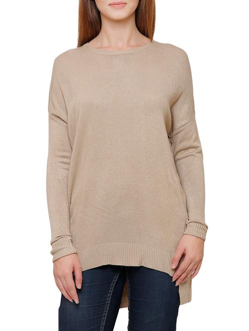 solid beige cotton pullover - 14176047 - Very Small Image - 1