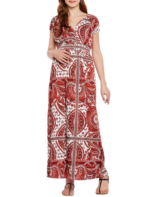 red printed maternity wear - 14178858 - Very Small Image - 1