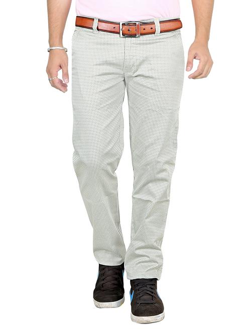 white cotton flat front casual trouser - 14179744 - Very Small Image - 1