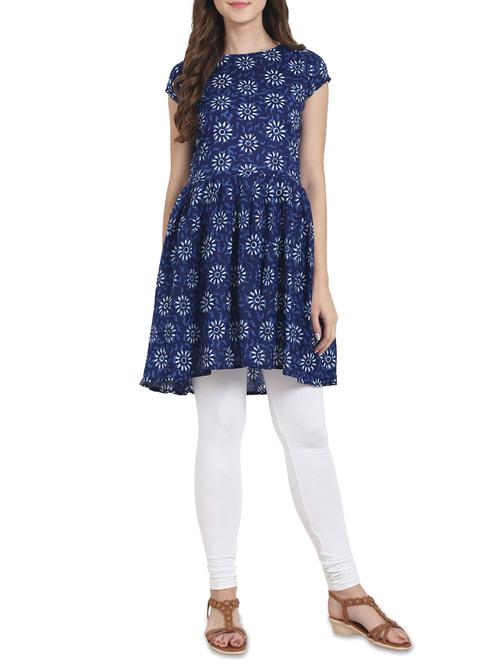 indigo flared kurta - 14180078 - Very Small Image - 1