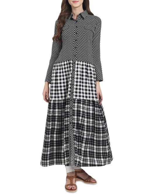 monocrome tiered kurta - 14180097 - Very Small Image - 1