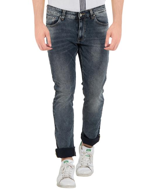 blue cotton washed jeans - 14181510 - Very Small Image - 1