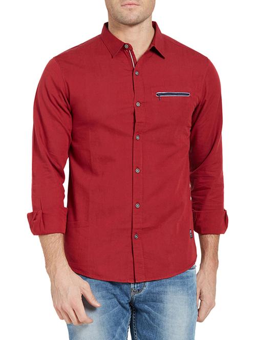 red cotton casual shirt - 14181546 - Very Small Image - 1