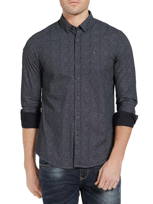 charcoal grey cotton casual shirt - 14181559 - Very Small Image - 1