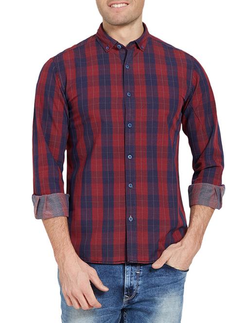 red cotton casual shirt - 14181594 - Very Small Image - 1