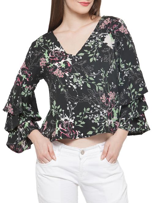 layered bell sleeved top - 14183502 - Very Small Image - 1