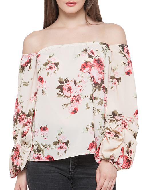 floral off shoulder top - 14183504 - Very Small Image - 1
