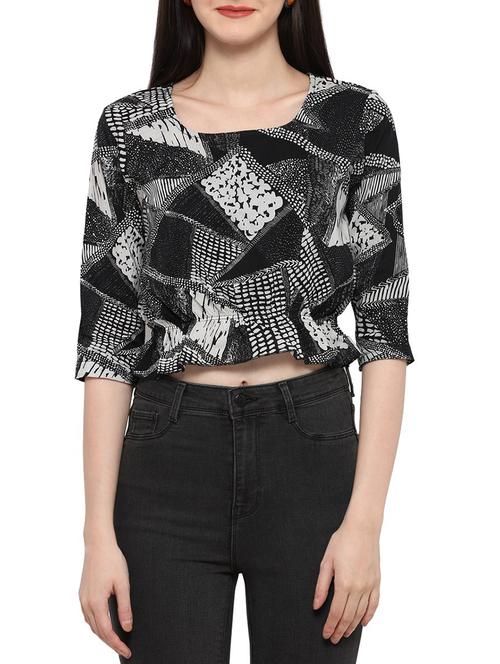 black printed cotton crop top - 14183614 - Very Small Image - 1