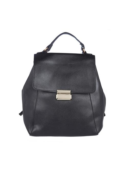 black leatherette fashion backpack - 14183971 - Very Small Image - 1