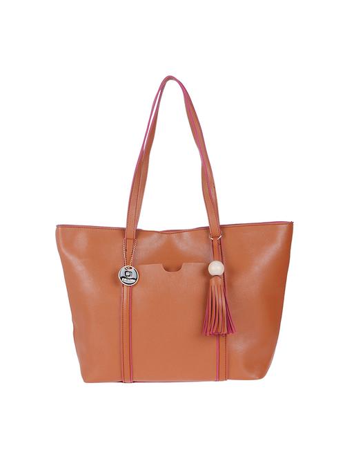 tan leatherette regular handbag - 14183982 - Very Small Image - 1