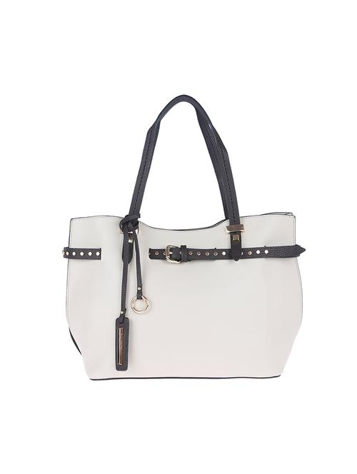 white leatherette regular handbag - 14183994 - Very Small Image - 1