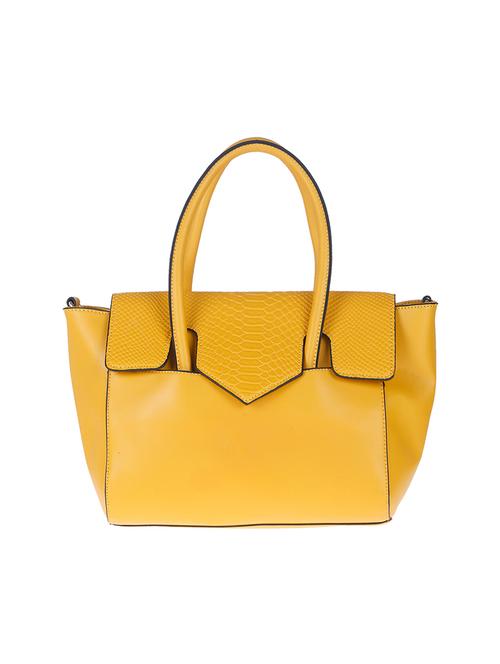 yellow leatherette regular handbag - 14183998 - Very Small Image - 1
