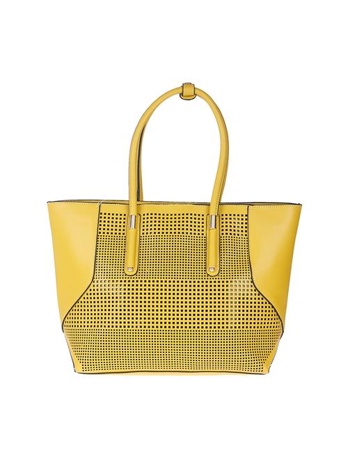 yellow leatherette regular handbag - 14184002 - Very Small Image - 1