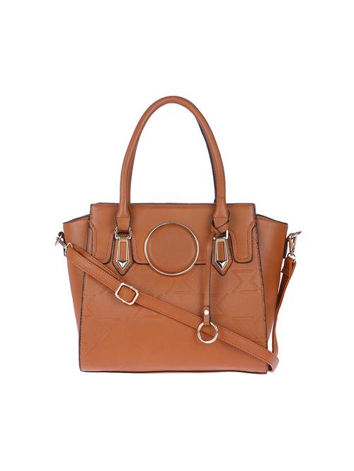 tan leatherette regular handbag - 14184010 - Very Small Image - 1